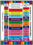 School & Stationary Name Labels (A4 - 54 labels)