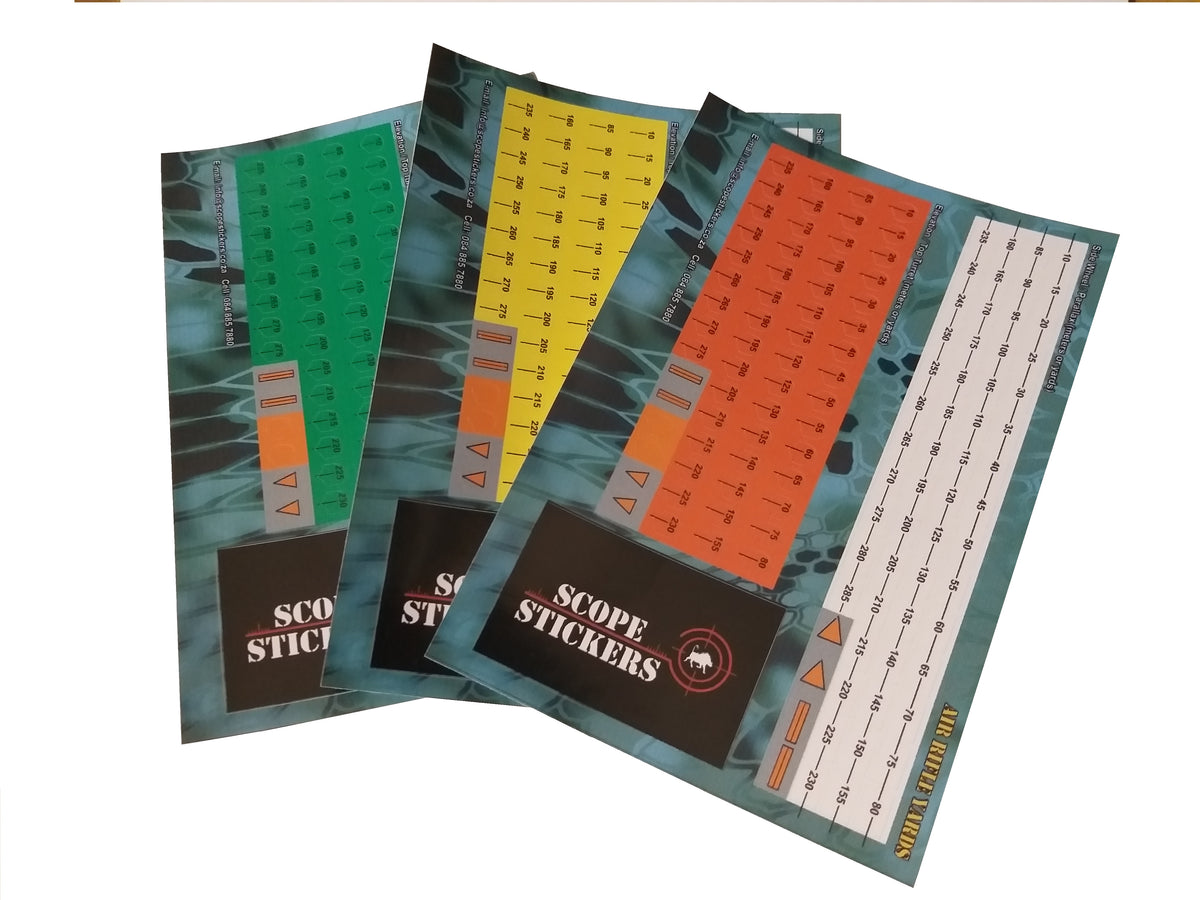 Scope Label Airgun turret labels (275 yards) – Scope Stickers